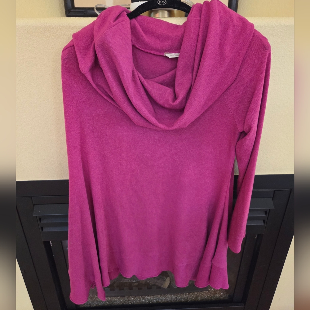 Soft Surroundings Pink Cowl Neck Sweater Womens Size Medium Style 25027